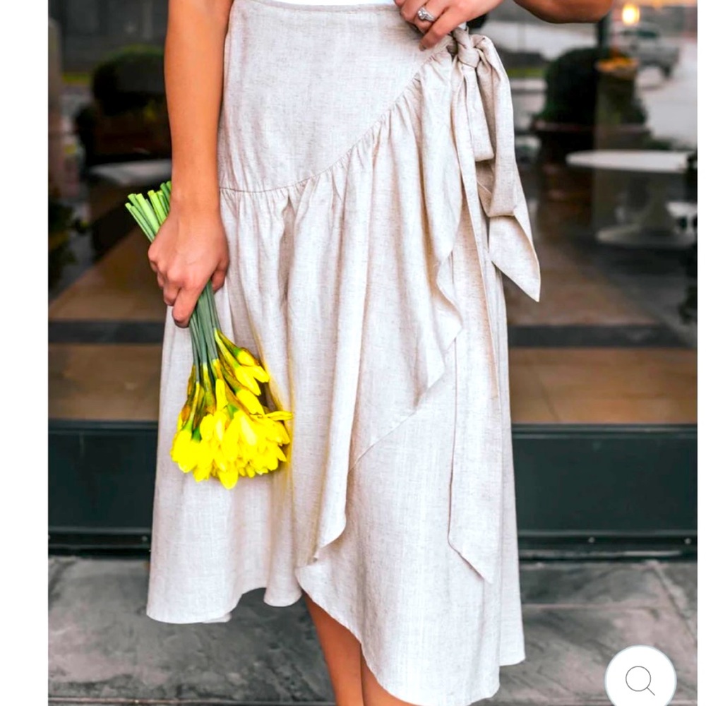 Brand New Oatmeal Wrap Skirt from Apricot Lane